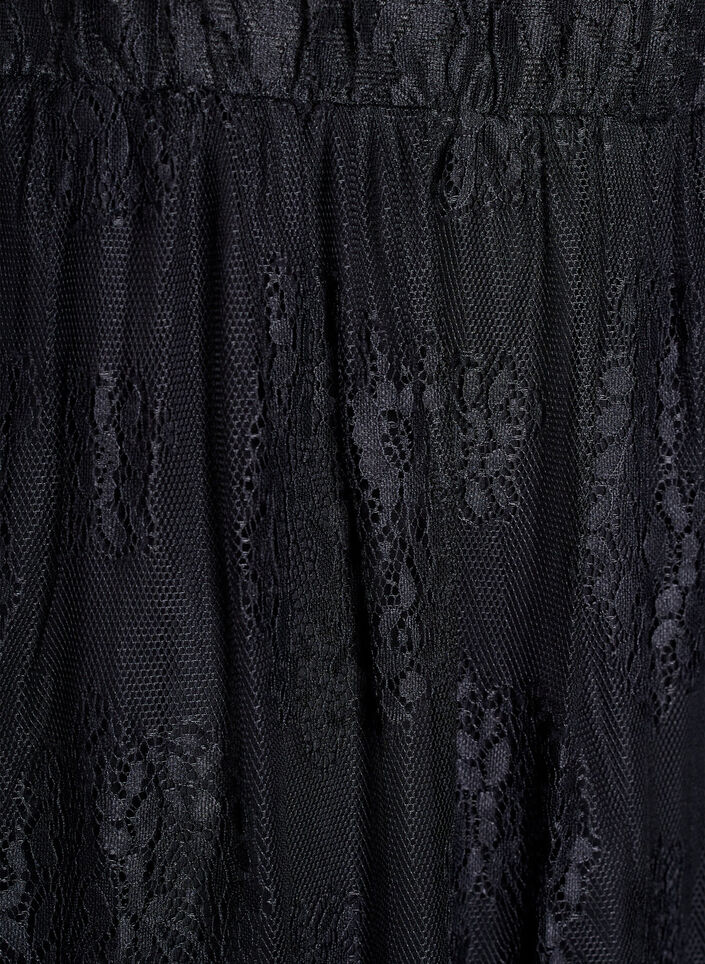 Lange rok van kant met elastische taille, Zwart, Packshot image number 2