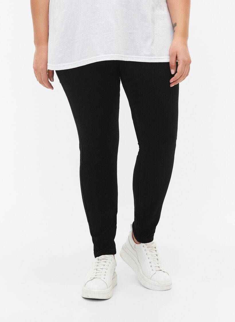 FLASH - Nauwsluitende jeggings met hoge taille, Black, Model image number 2