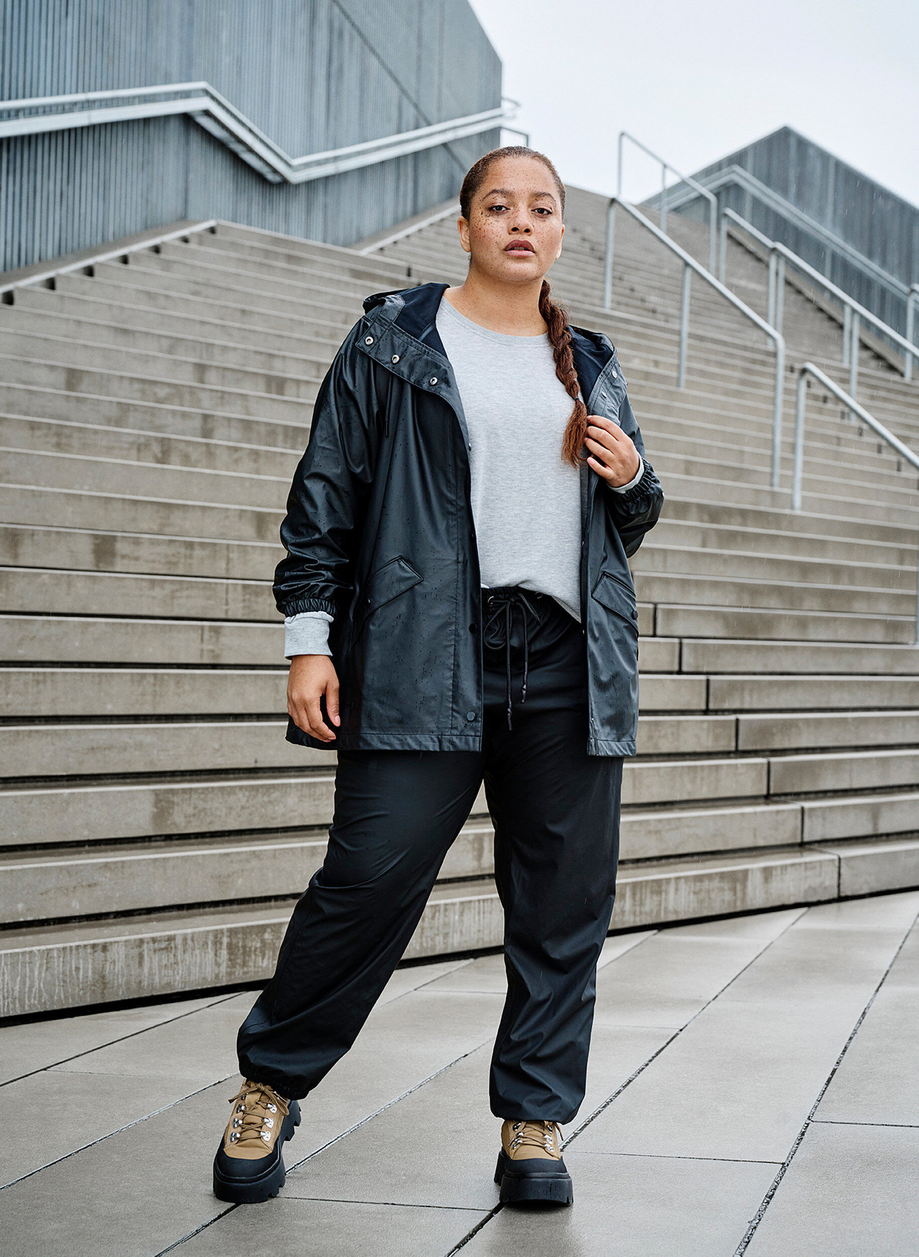 ZizziRegenbroek met getapete naden, Black, Image image number 0