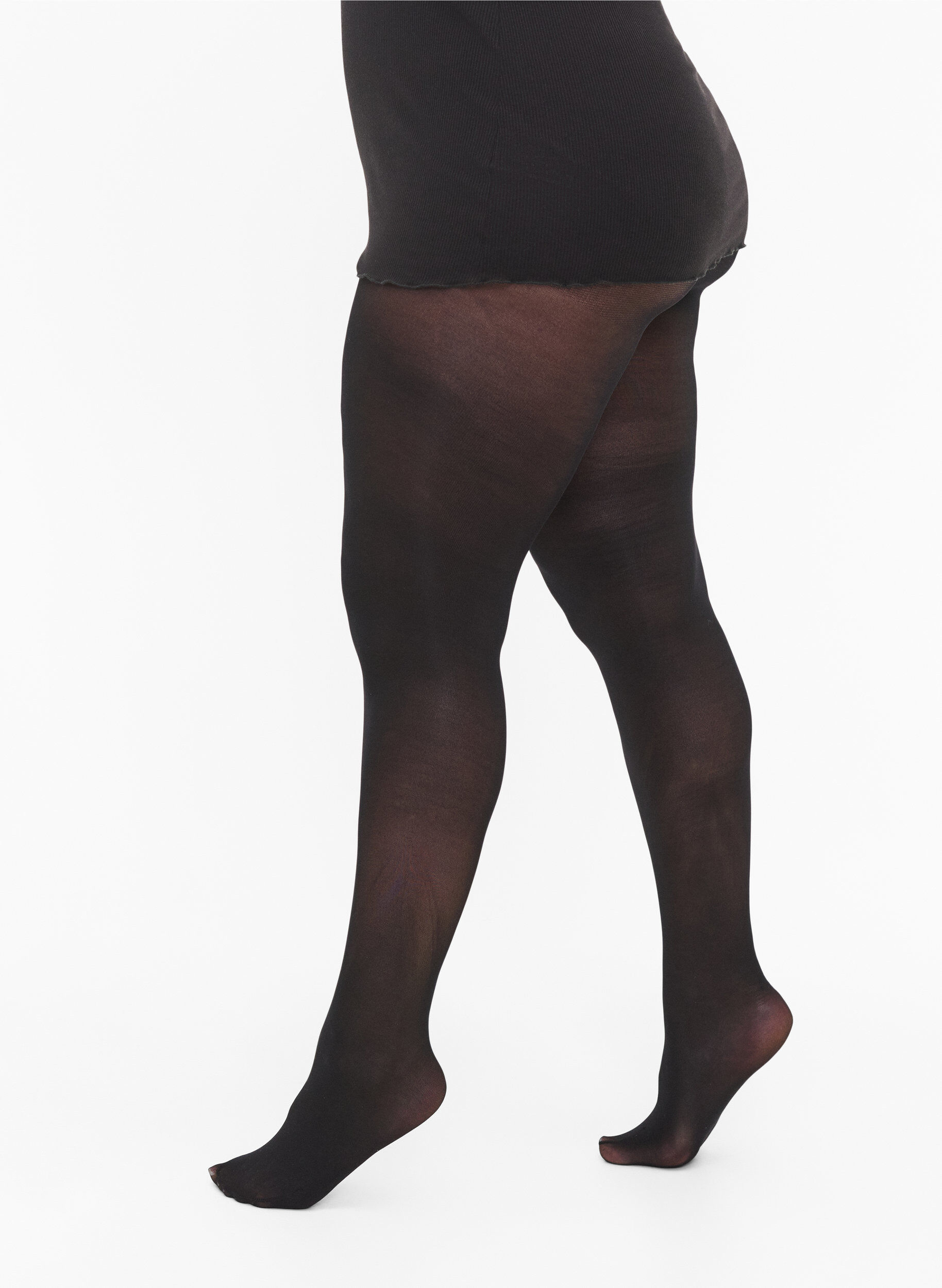 Zizzi2-pack panty's in 60 denier, Zwart, Model image number 2