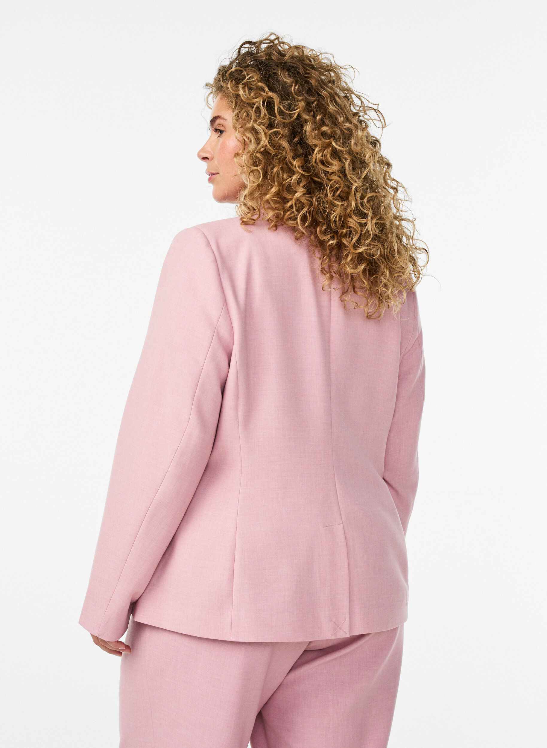 ZizziKlassieke blazer met knoopsluiting en zakken, Roze, Model image number 2