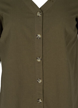 Robe en coton à manches courtes avec boutons, Ivy Green, Packshot image number 2