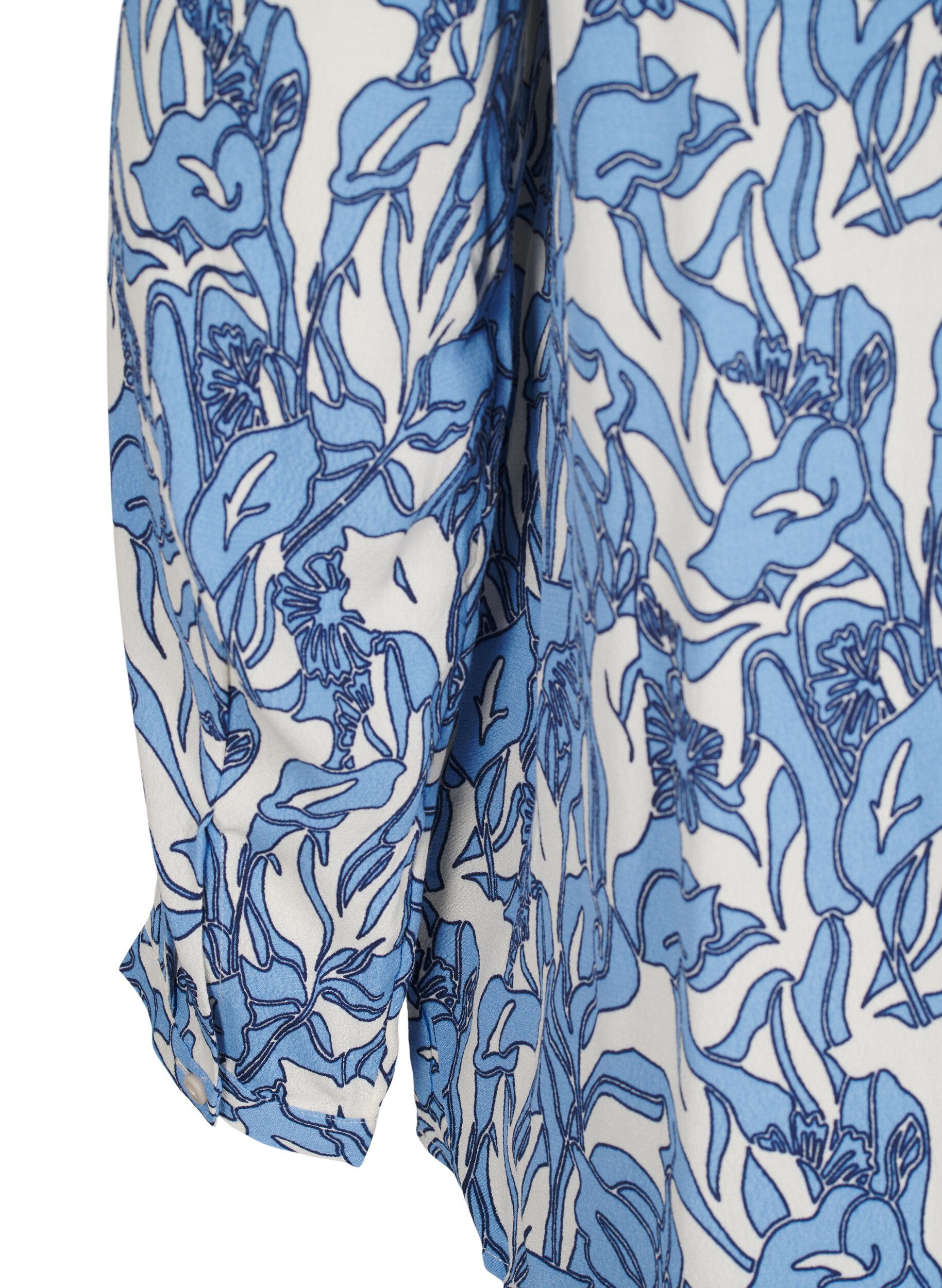 ZizziBlouse met lange mouwen, print en V-hals, Vanille, Packshot image number 3