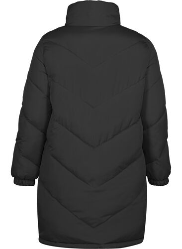 Lange jas met hoge hals, Black, Packshot image number 1