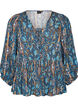 Blouse &agrave; imprim&eacute; cachemire et d&eacute;tails en dentelle, Bleu Clair, Packshot image number 0