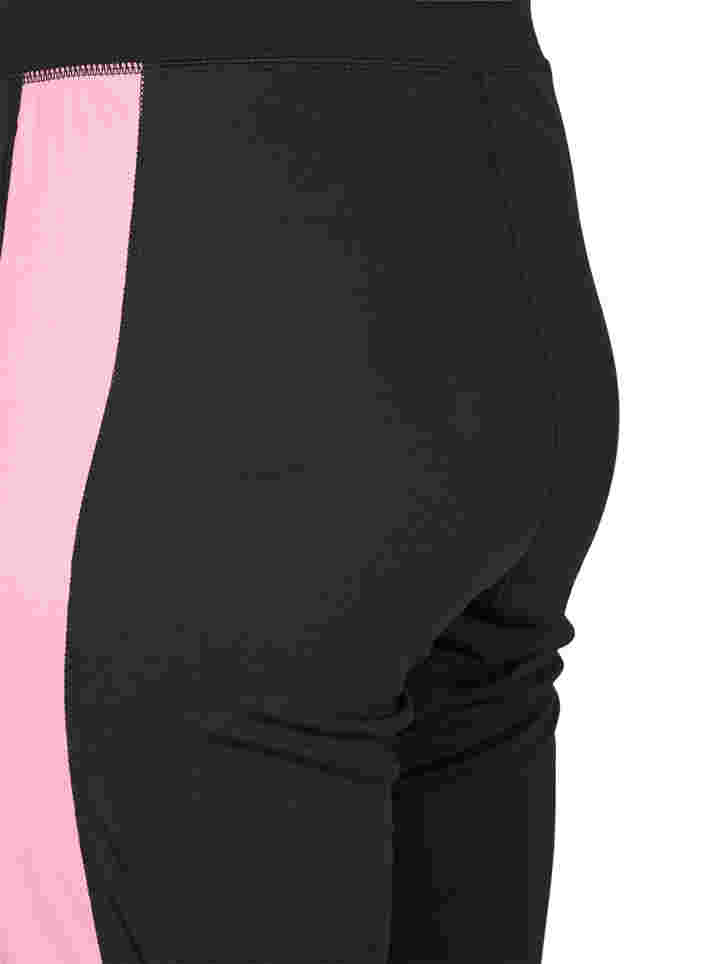 Pantalon de ski avec bande contrastée, Black w. Sea Pink, Packshot image number 3