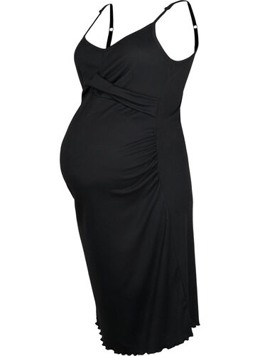 Robe de grossesse en côte, Black, Packshot image number 0