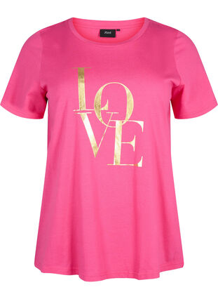 T-shirt en coton avec texte doré, R.Sorbet w.Gold Love, Packshot image number 0
