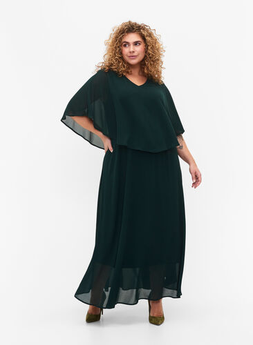 Maxi-jurk met korte mouwen en a-vorm, Scarab, Model image number 0