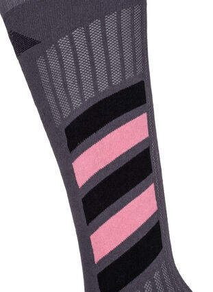 Chaussettes de soutien en coton, Dark Grey/Sea Pink, Packshot image number 2