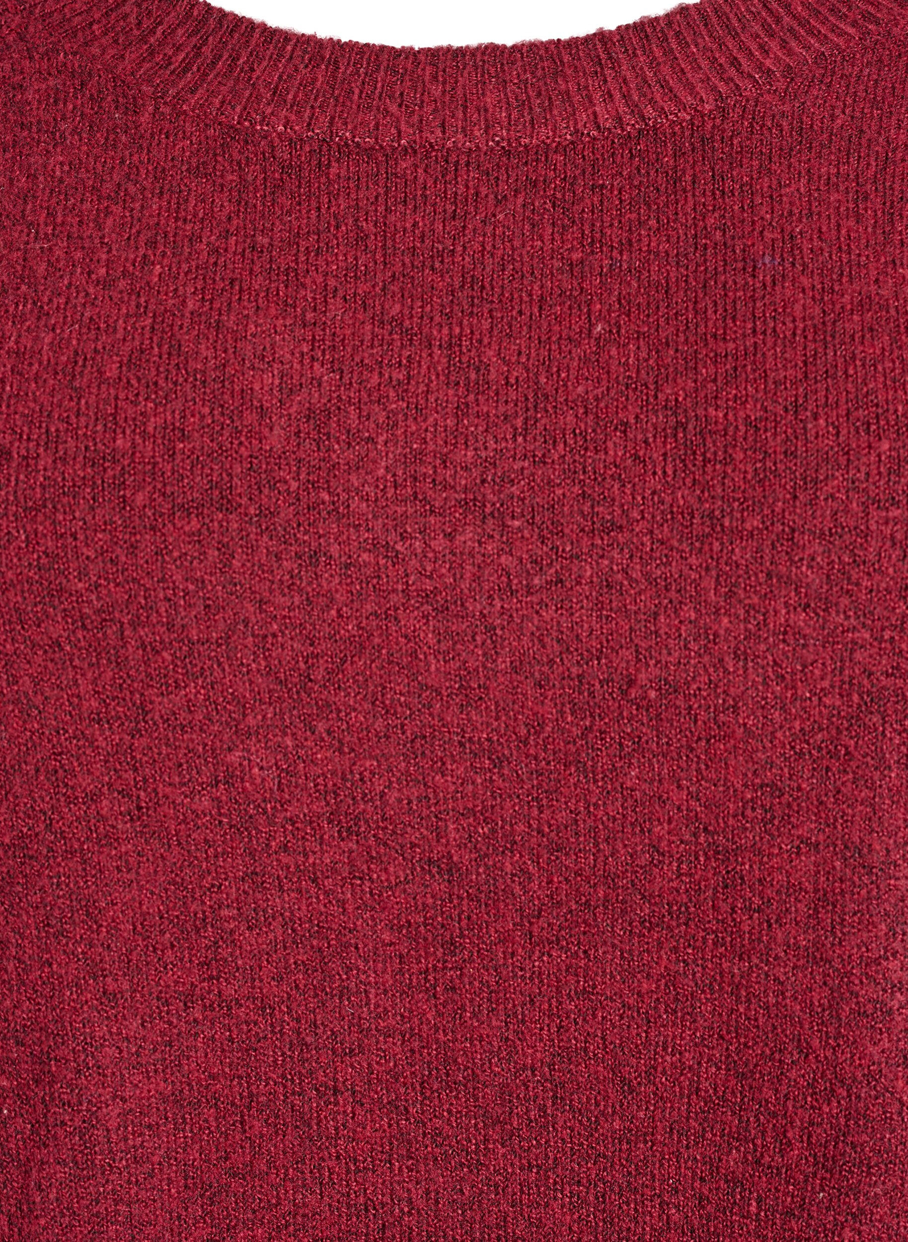 ZizziLange gebreide blouse met balknopen, Donker Bordeaux, Packshot image number 2