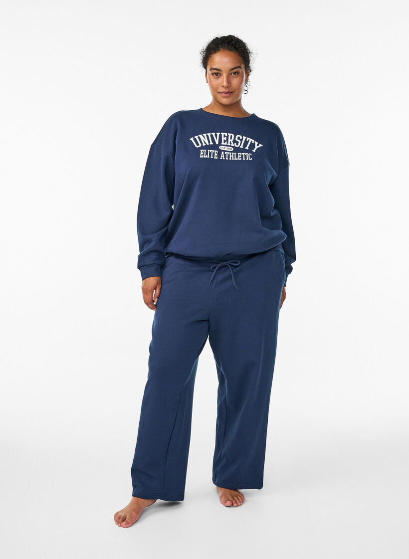 Joggingbroek met zakken, Blauw, Model image number 0