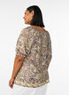 Blouse en viscose avec imprim&eacute; cachemire et lien &agrave; nouer, Jaune, Model image number 2