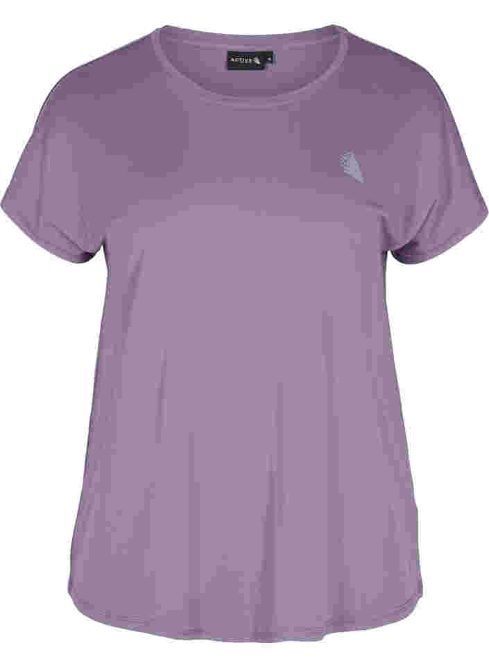 Effen sportshirt, Purple Sage, Packshot image number 0