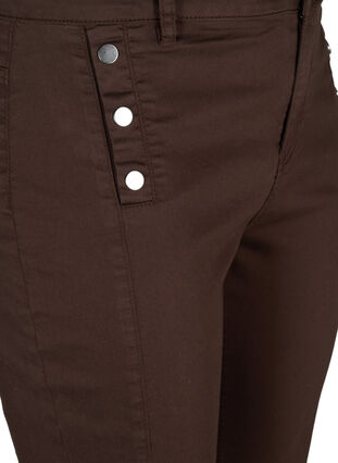 Nauwsluitende capri broek met splitjes, Dark Brown, Packshot image number 2