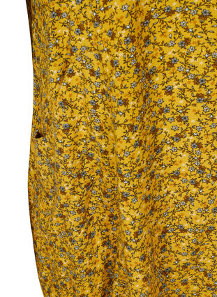 Viscose jurk met print en korte mouwen , Yellow Ditsy Flower, Packshot image number 3