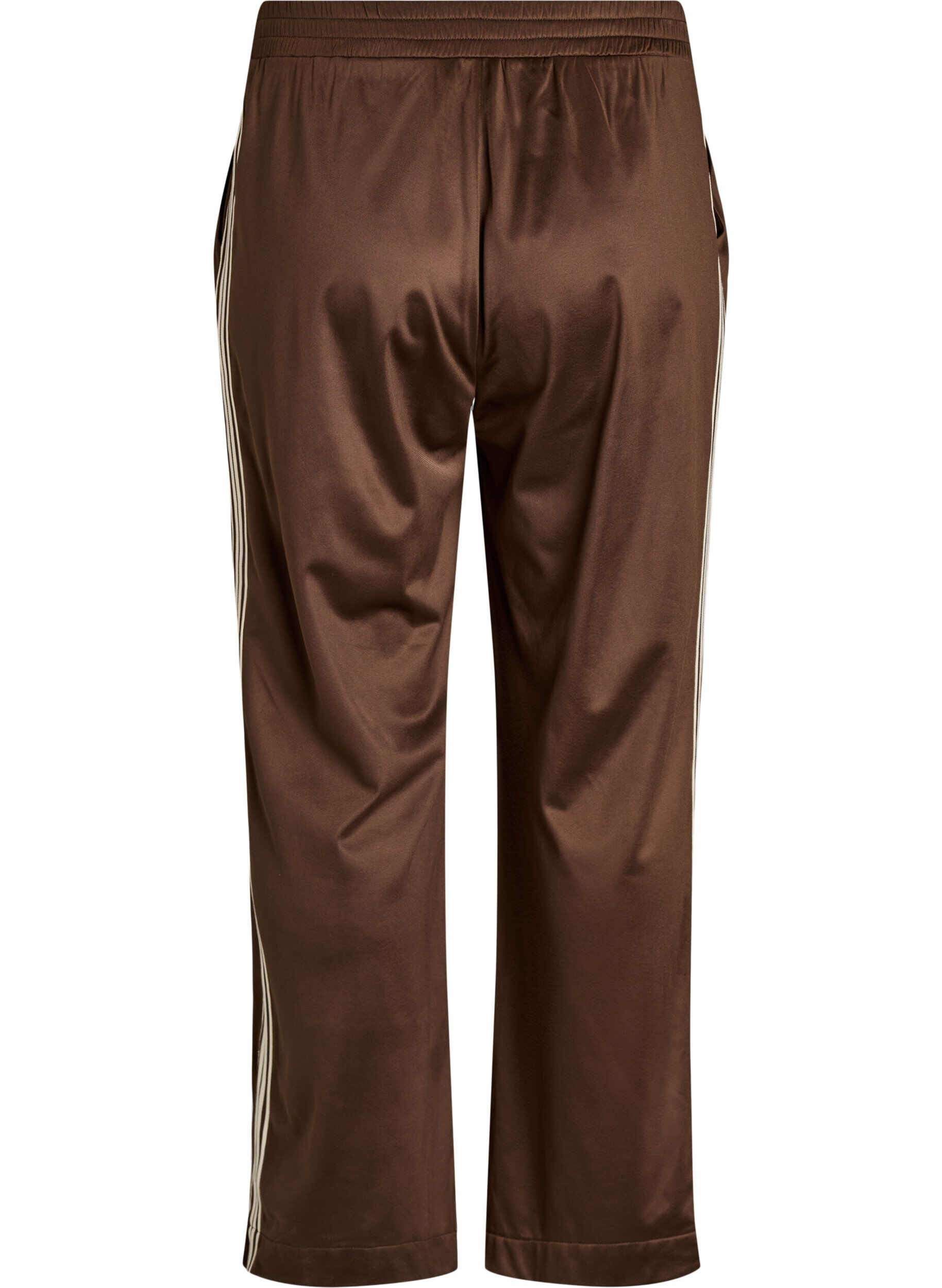 ZizziTrackpants met zijstrepen en zakken, Bruin, Packshot image number 1