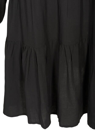 Robe à manches longues en forme de trapèze , Black, Packshot image number 3
