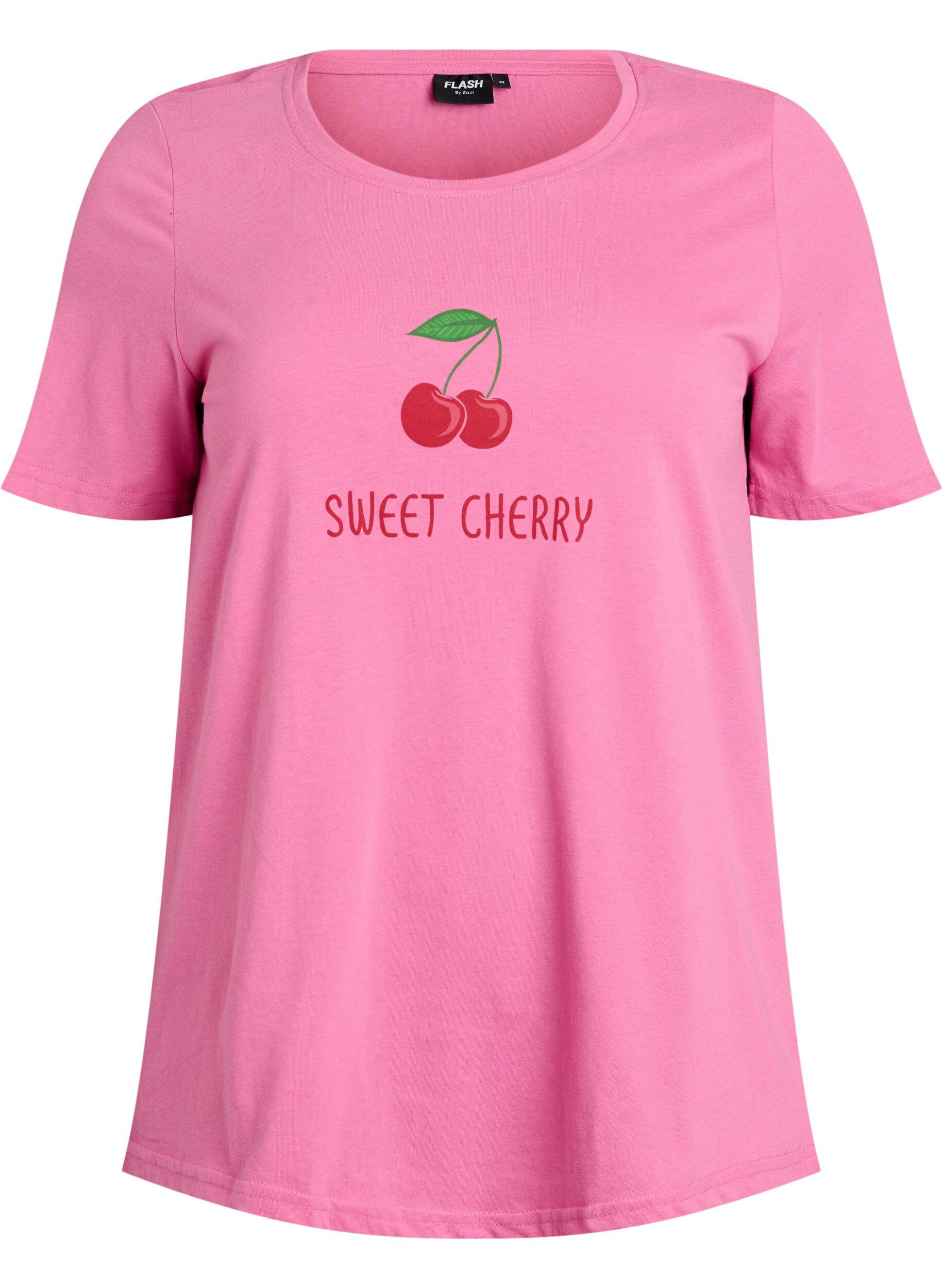 ZizziT-shirt met print, Roze, Packshot image number 0