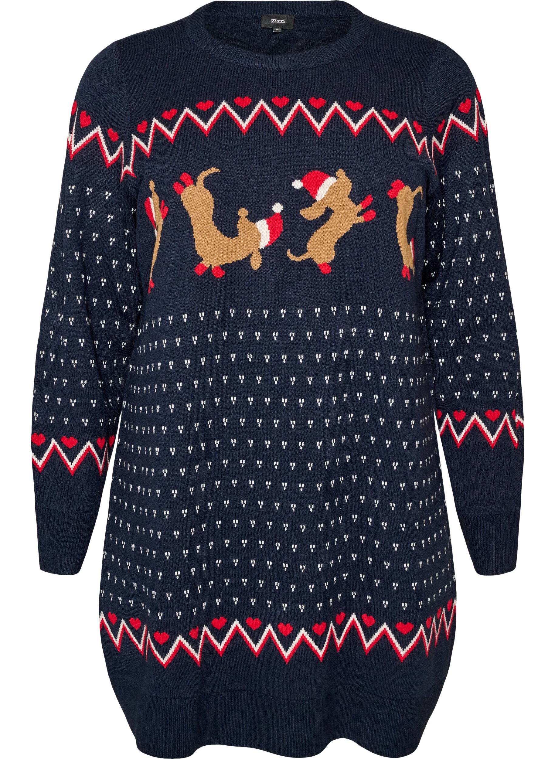 Robe courte en maille avec motif de No&euml;l