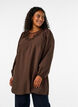 Viscose tuniek met kanten detail, Bruin, Model image number 0