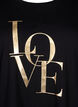 T-shirt en coton avec texte dor&eacute;, Black w. Gold Love, Packshot image number 2