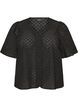 Blouse en broderie anglaise avec fermeture boutonn&eacute;e, Noir, Packshot image number 0