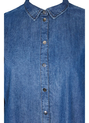 Robe chemise en jean et coton, Dark blue denim, Packshot image number 2