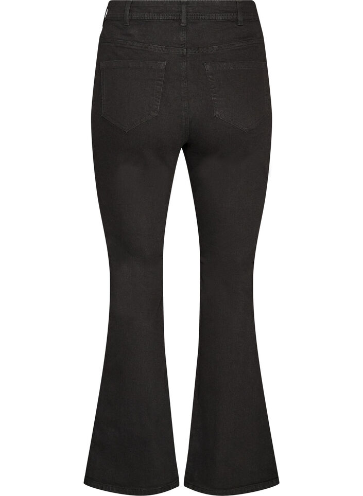 Jean taille haute avec coupe bootcut, Noir, Packshot image number 1