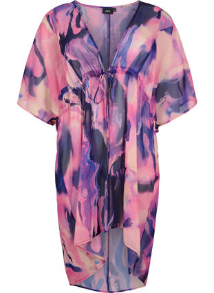 Kimono de plage avec imprimé, Purple Swirl, Packshot image number 0