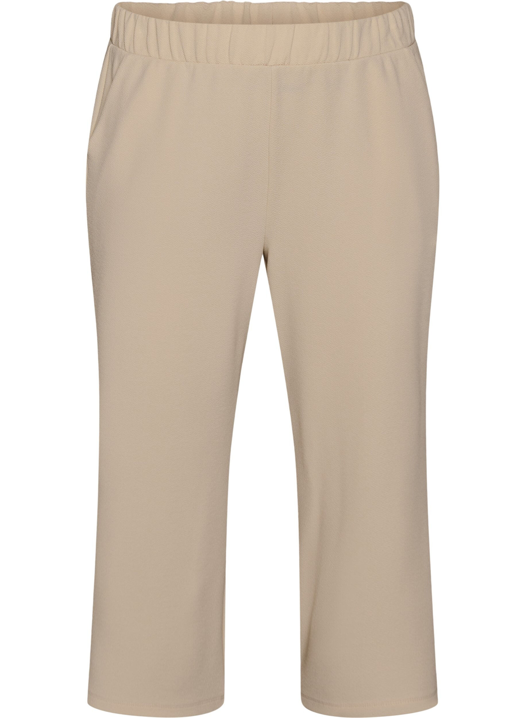 Zizzi Pantalon ample avec longueur 7/8, Beige, Packshot image number 0