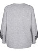 Gebreide blouse met decoratief patroon, Light Grey Melange, Packshot image number 1