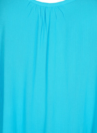 Effen viscose jurk met bandjes, Blue Atoll, Packshot image number 2