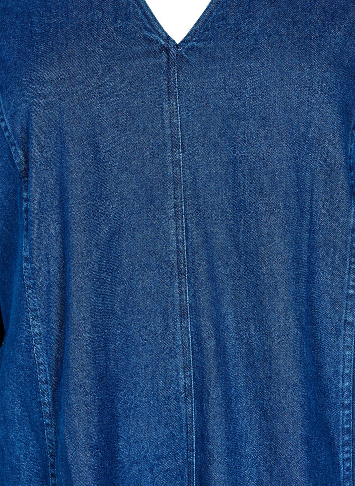Robe courte en jean avec manches 3/4, Bleu, Packshot image number 2