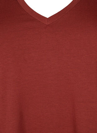 T-shirt met korte mouwen en v-hals, Fired Brick, Packshot image number 2