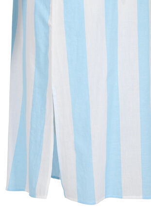 Robe chemise en coton à manches courtes avec rayures, Blue Bell Stripe, Packshot image number 3