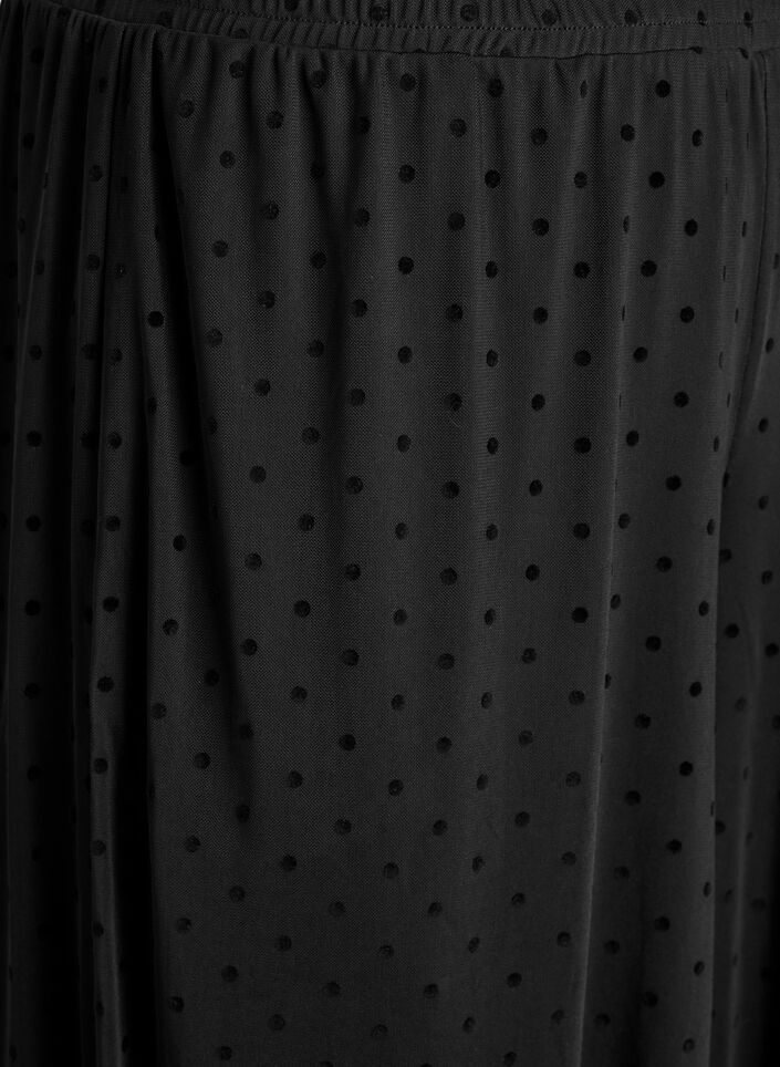 Pantalon ballon en maille &agrave; pois, Noir, Packshot image number 2