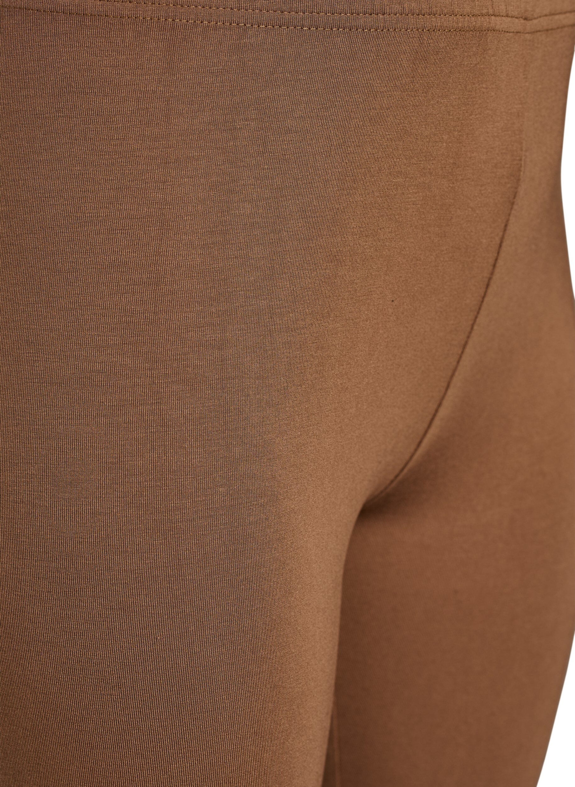 ZizziBasic 3/4 legging in viscose, Bruin, Packshot image number 2