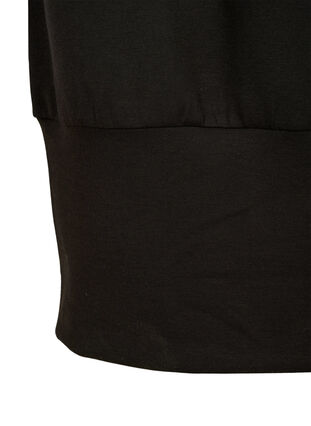 Tunique de couleur unie à manches 3/4, Black, Packshot image number 2