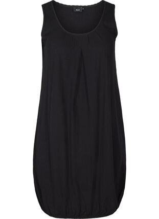 Mouwloze jurk in katoen, Black, Packshot image number 0