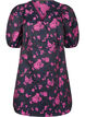 Robe portefeuille courte en jacquard, Black w. Red Rose, Packshot image number 0