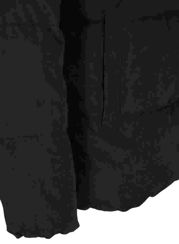 Korte winterjas met rits en hoge kraag, Black, Packshot image number 3