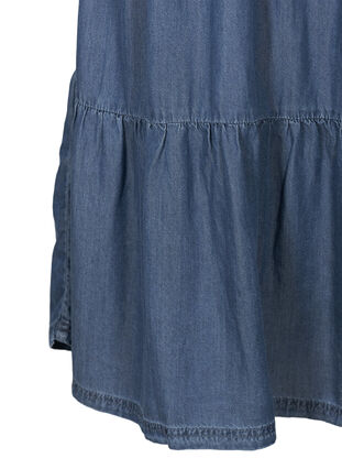 Robe en jean plissée à manches courtes, Medium Blue, Packshot image number 3