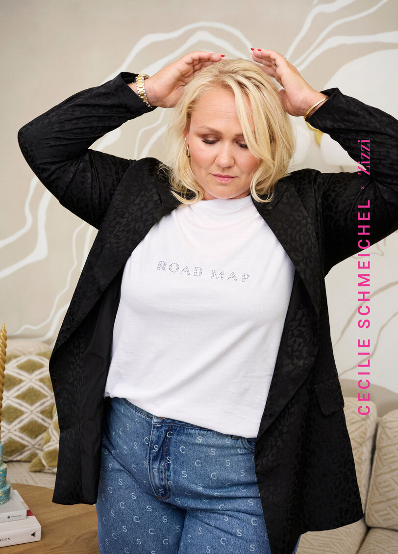 T-shirt en coton biologique avec des similipierres, White, Image image number 0