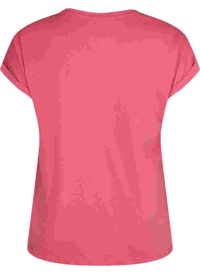 T-shirt à manches courtes en coton mélangé, Rasperry Pink, Packshot image number 1
