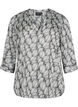 Blouse met print en 3/4 mouwen, Black White Leaf, Packshot image number 0