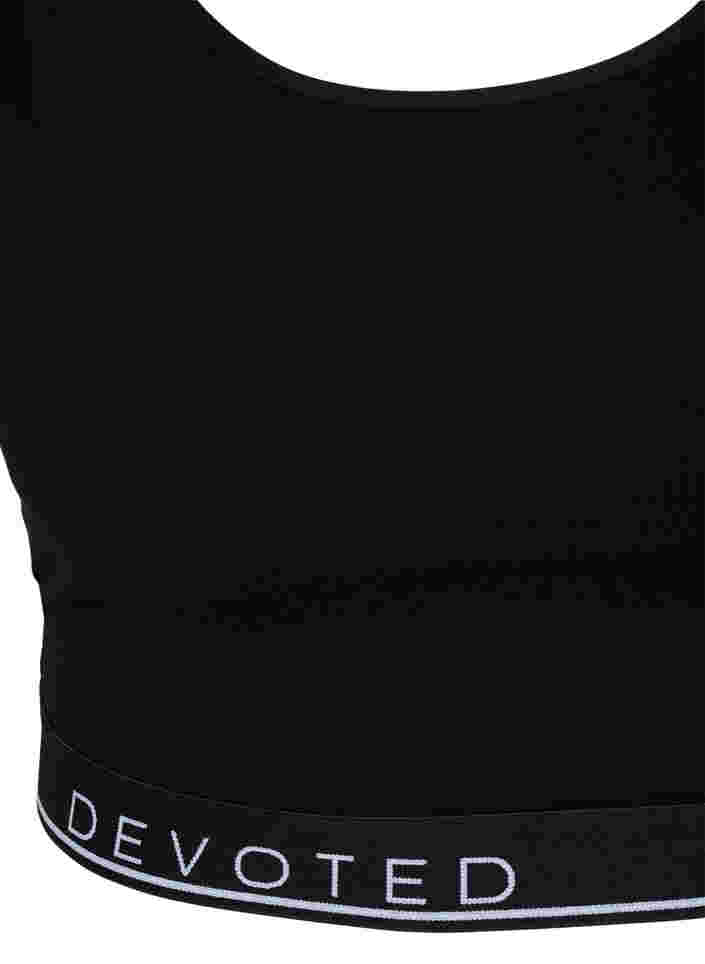 Soutien-gorge en coton à bretelles réglables, Black/Upper Font, Packshot image number 2