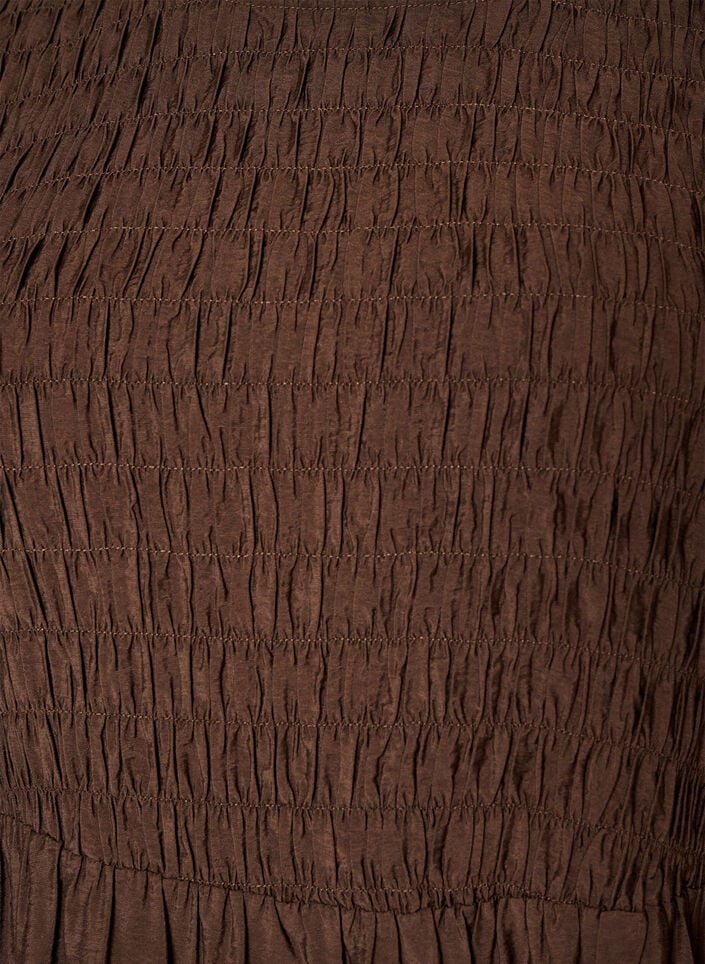 Robe midi en viscose avec smocks, Marron, Packshot image number 2