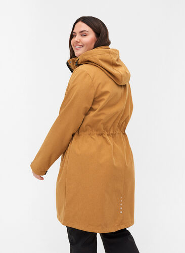 Veste Softshell longue à capuche, Golden Brown Mel., Model image number 1