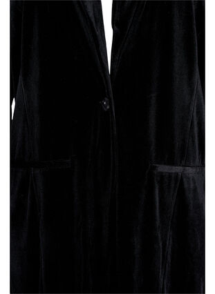 Lange blazer in velours, Black, Packshot image number 2